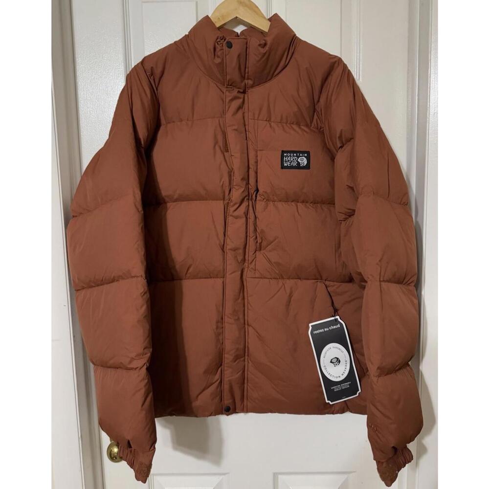 Mountain Hardwear $310 Men XL Full-Zip Insulated NEVADAN DOWN JACKET Rust Orange